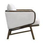 Sherpa Fabric Accent Chair Set of 2, Upholstered Armchair with Solid Wood Frame