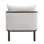 Sherpa Fabric Accent Chair Set of 2, Upholstered Armchair with Solid Wood Frame