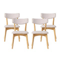 Chazz Mid-Century Modern Upholstered Rubberwood Dining Chairs (Set of 4) by