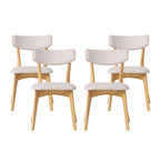 Chazz Mid-Century Modern Upholstered Rubberwood Dining Chairs (Set of 4) by