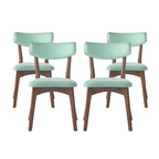 Chazz Mid-Century Modern Upholstered Rubberwood Dining Chairs (Set of 4) by 