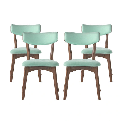 Chazz Mid-Century Modern Upholstered Rubberwood Dining Chairs (Set of 4) by 