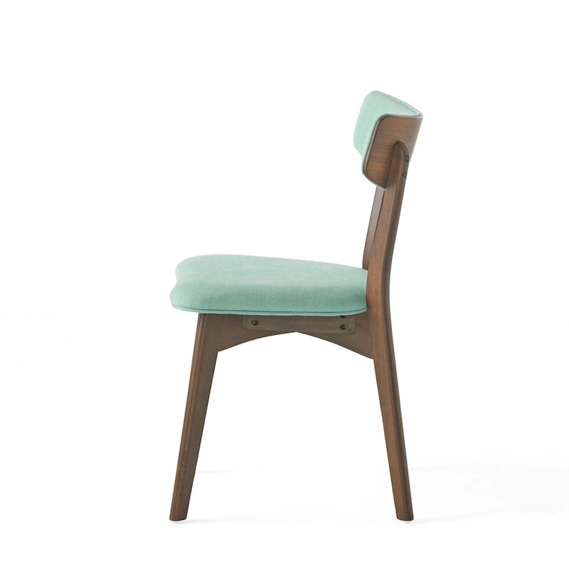 Chazz Mid-Century Modern Upholstered Rubberwood Dining Chairs (Set of 4) by