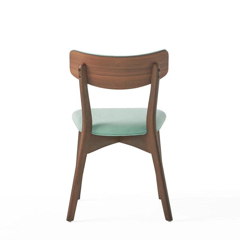 Chazz Mid-Century Modern Upholstered Rubberwood Dining Chairs (Set of 4) by