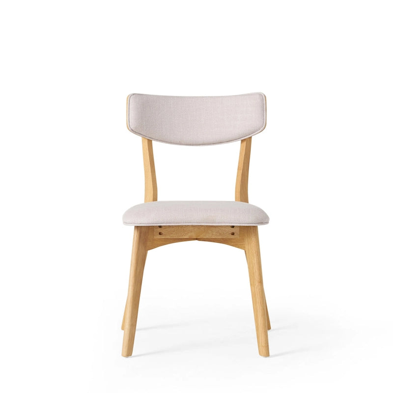 Chazz Mid-Century Modern Upholstered Rubberwood Dining Chairs (Set of 4) by