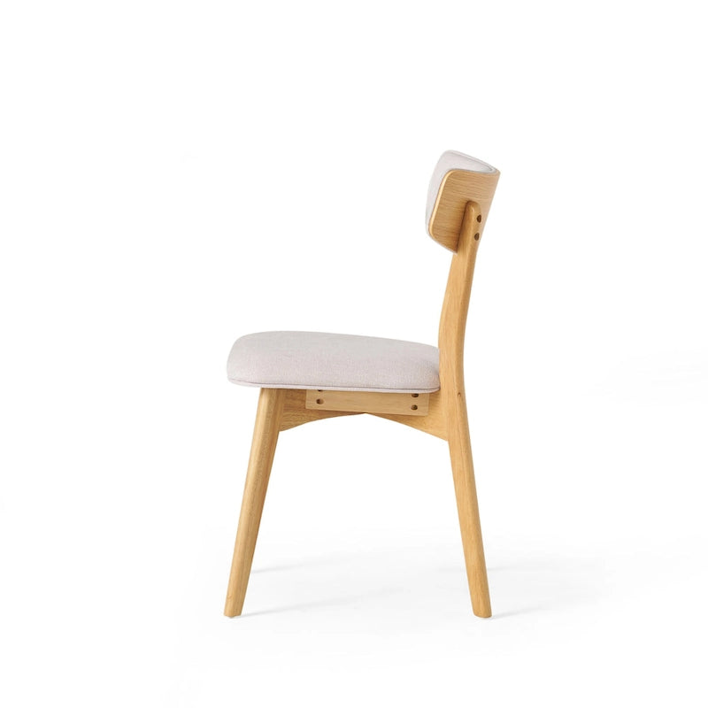 Chazz Mid-Century Modern Upholstered Rubberwood Dining Chairs (Set of 4) by
