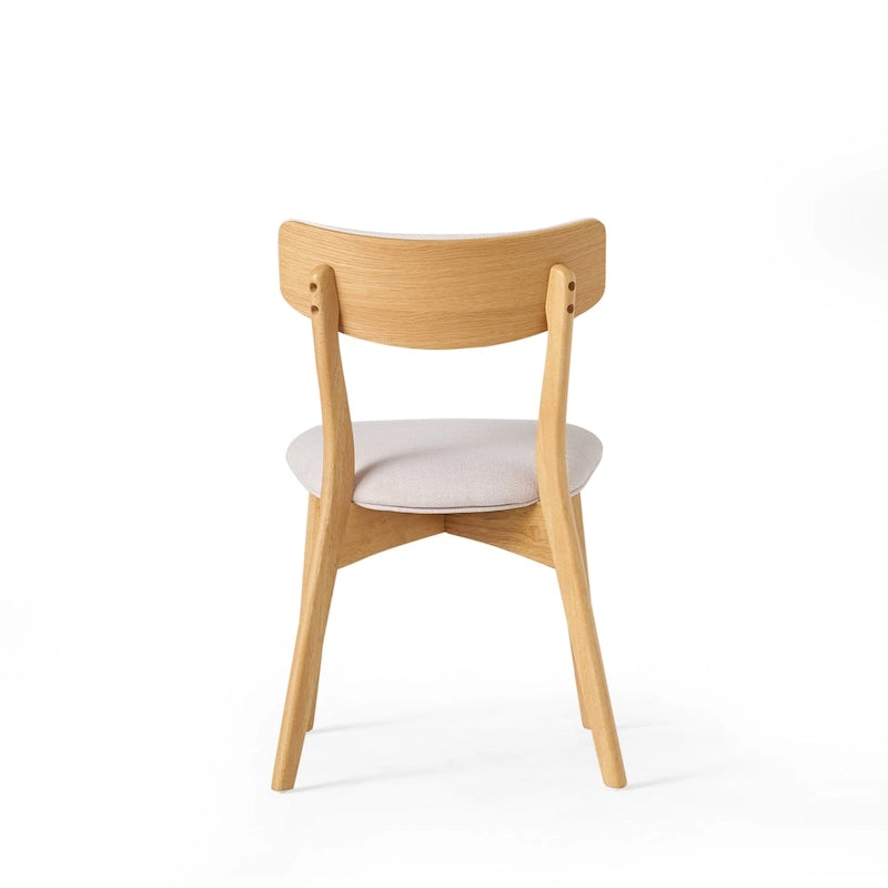 Chazz Mid-Century Modern Upholstered Rubberwood Dining Chairs (Set of 4) by