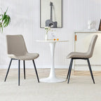 Dining Chair Set of 4, Family Dining Chair with Leather Backrest, Comfortable Kitchen Dining Chair with Extra Wide Cushion