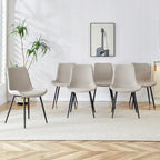 Dining Chair Set of 4, Family Dining Chair with Leather Backrest, Comfortable Kitchen Dining Chair with Extra Wide Cushion