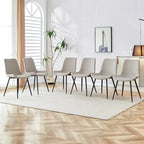 Dining Chair Set of 4, Family Dining Chair with Leather Backrest, Comfortable Kitchen Dining Chair with Extra Wide Cushion
