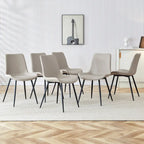 Dining Chair Set of 4, Family Dining Chair with Leather Backrest, Comfortable Kitchen Dining Chair with Extra Wide Cushion