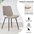 Dining Chair Set of 4, Family Dining Chair with Leather Backrest, Comfortable Kitchen Dining Chair with Extra Wide Cushion