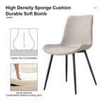 Dining Chair Set of 4, Family Dining Chair with Leather Backrest, Comfortable Kitchen Dining Chair with Extra Wide Cushion