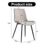 Dining Chair Set of 4, Family Dining Chair with Leather Backrest, Comfortable Kitchen Dining Chair with Extra Wide Cushion