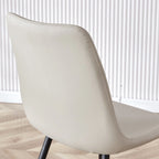 Dining Chair Set of 4, Family Dining Chair with Leather Backrest, Comfortable Kitchen Dining Chair with Extra Wide Cushion