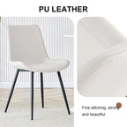 Dining Chair Set of 4, Family Dining Chair with Leather Backrest, Comfortable Kitchen Dining Chair with Extra Wide Cushion