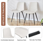 Dining Chair Set of 4, Family Dining Chair with Leather Backrest, Comfortable Kitchen Dining Chair with Extra Wide Cushion