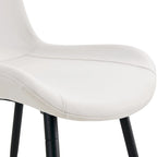 Dining Chair Set of 4, Family Dining Chair with Leather Backrest, Comfortable Kitchen Dining Chair with Extra Wide Cushion
