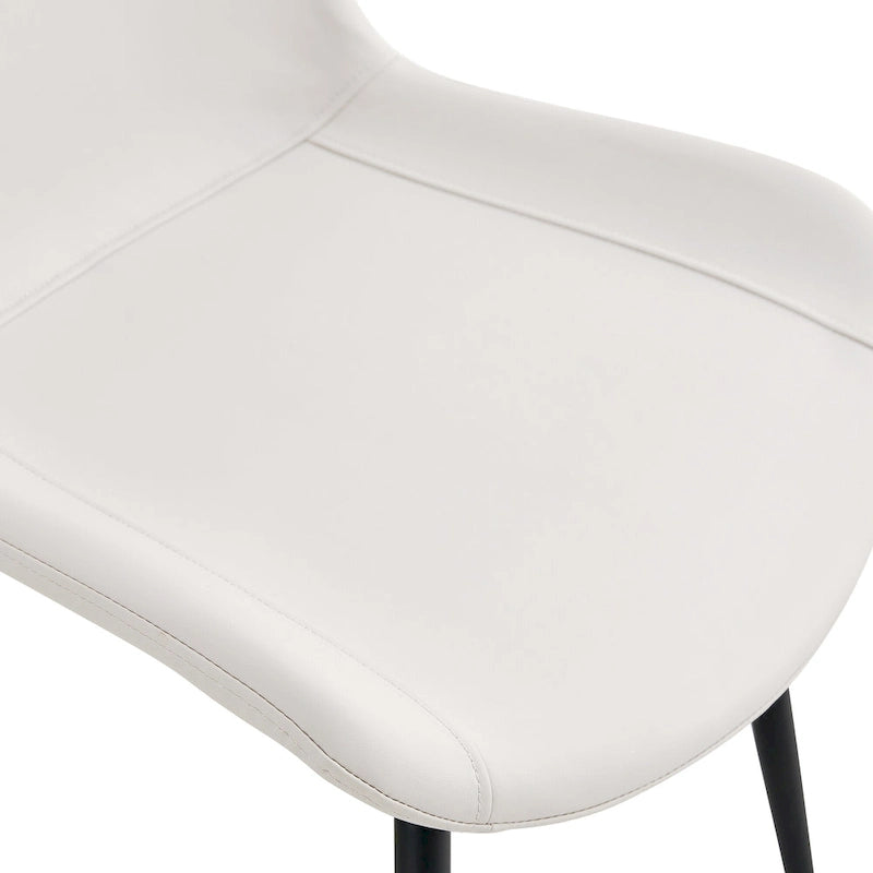 Dining Chair Set of 4, Family Dining Chair with Leather Backrest, Comfortable Kitchen Dining Chair with Extra Wide Cushion