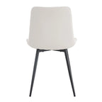Dining Chair Set of 4, Family Dining Chair with Leather Backrest, Comfortable Kitchen Dining Chair with Extra Wide Cushion