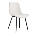 Dining Chair Set of 4, Family Dining Chair with Leather Backrest, Comfortable Kitchen Dining Chair with Extra Wide Cushion