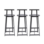 27H Barstool Set of 3 Wooden Round Bar Stools with Footrest, Easy Assembly, for Dining Room, Kitchen