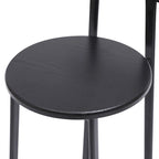 27H Barstool Set of 3 Wooden Round Bar Stools with Footrest, Easy Assembly, for Dining Room, Kitchen