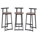 27H Barstool Set of 3 Wooden Round Bar Stools with Footrest, Easy Assembly, for Dining Room, Kitchen