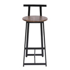 27H Barstool Set of 3 Wooden Round Bar Stools with Footrest, Easy Assembly, for Dining Room, Kitchen