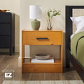 Modern Easy Assembly 1-Drawer Solid Wood Nightstand