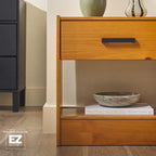 Modern Easy Assembly 1-Drawer Solid Wood Nightstand