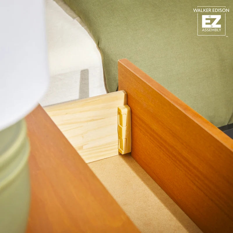 Modern Easy Assembly 1-Drawer Solid Wood Nightstand
