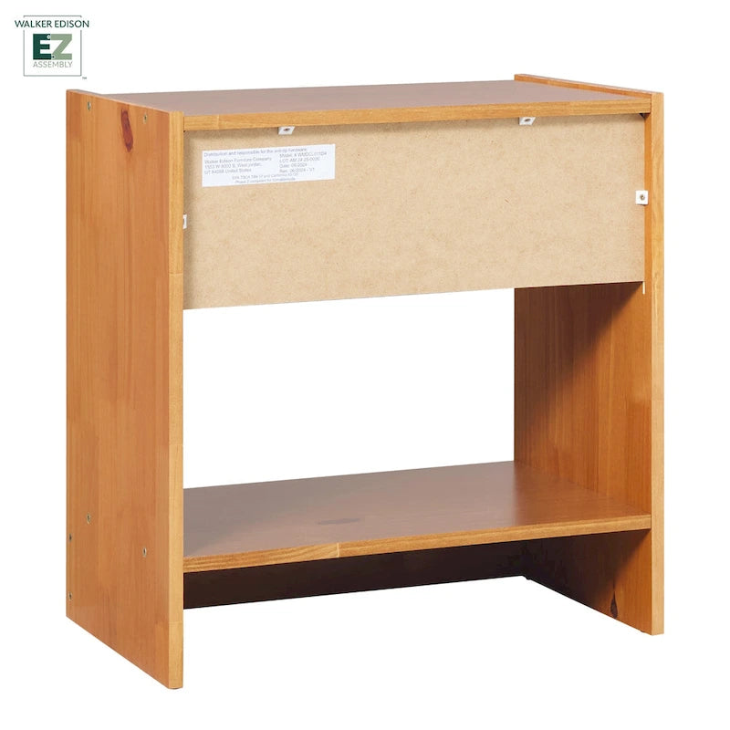Modern Easy Assembly 1-Drawer Solid Wood Nightstand