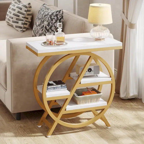 3-Tier End Table Narrow Side Table for Living Room