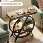 3-Tier End Table Narrow Side Table for Living Room