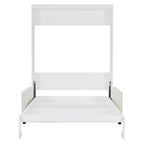 White Full Size Multifunctional Murphy Bed with Cushion and Storage
