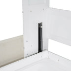 White Full Size Multifunctional Murphy Bed with Cushion and Storage