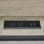 Grey & Queen Bed with Charging Station
