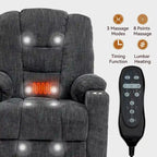 Grey Spacious Power Lift Recliner with Massage, Heat, Dual USB Ports, Type C Charging, and Cup Holders