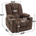 Grey Spacious Power Lift Recliner with Massage, Heat, Dual USB Ports, Type C Charging, and Cup Holders