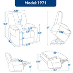Grey Spacious Power Lift Recliner with Massage, Heat, Dual USB Ports, Type C Charging, and Cup Holders