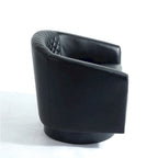 Faux Leather Nailheads Swivel Barrel Chair Set of 2