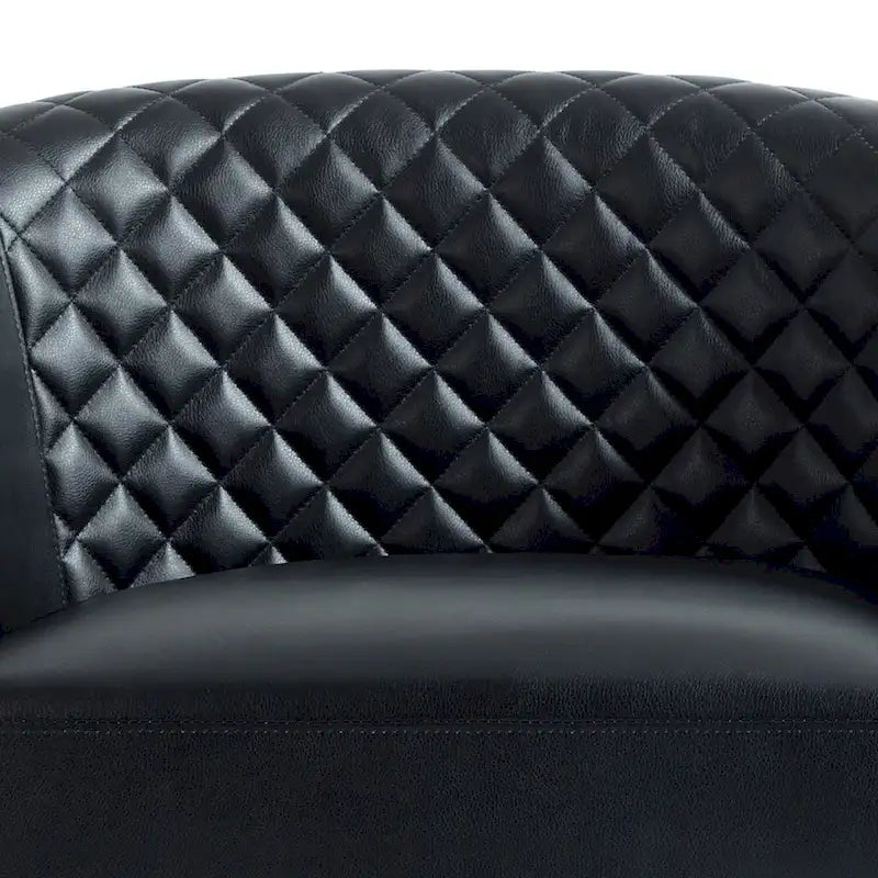Faux Leather Nailheads Swivel Barrel Chair Set of 2
