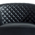 Faux Leather Nailheads Swivel Barrel Chair Set of 2