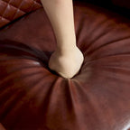 Faux Leather Nailheads Swivel Barrel Chair Set of 2