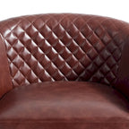 Faux Leather Nailheads Swivel Barrel Chair Set of 2