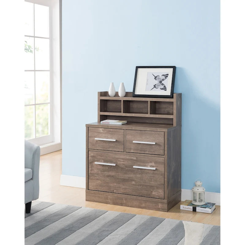 Greene Transitional 3-Drawer Wood File Cabinet Work Station by