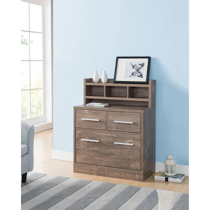 Greene Transitional 3-Drawer Wood File Cabinet Work Station by