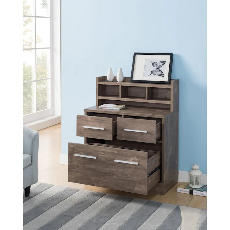 Greene Transitional 3-Drawer Wood File Cabinet Work Station by