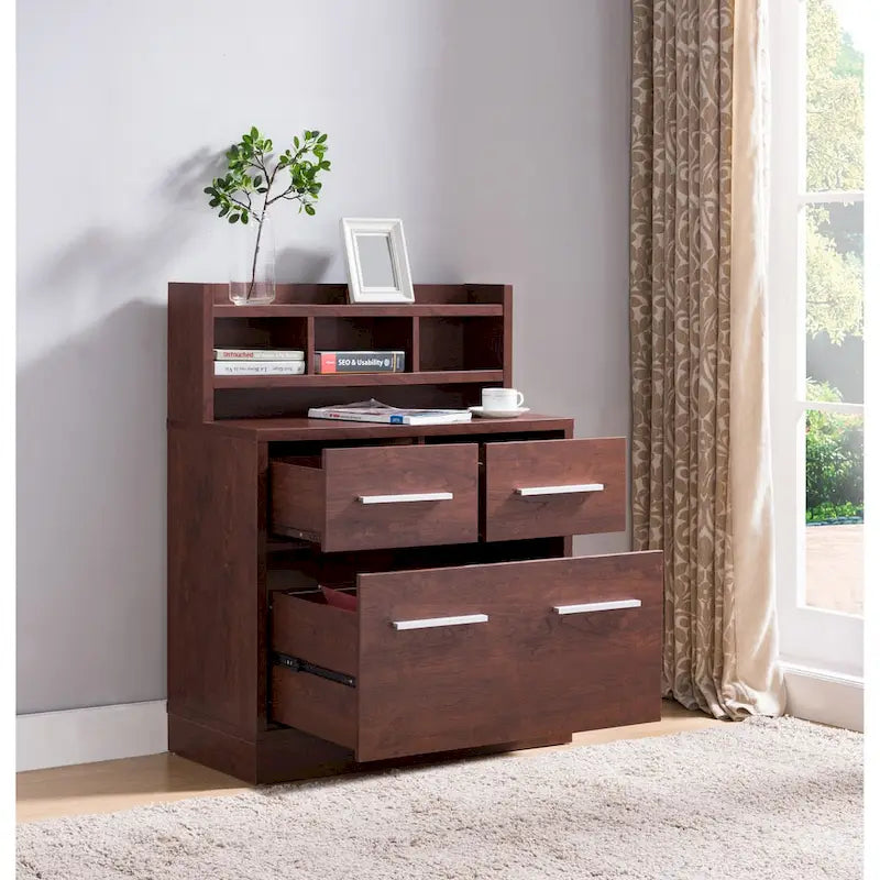 Greene Transitional 3-Drawer Wood File Cabinet Work Station by
